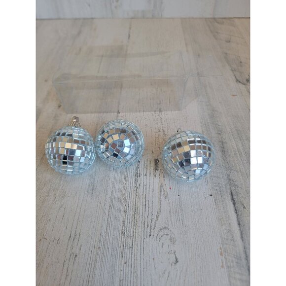Mini glass disco ball set retro Xmas decor - Picture 7 of 9